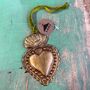 Ex Voto Sacred Heart Hanging Ornament Small Dots, thumbnail 1 of 3