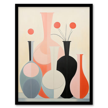 Shadow Vase Symmetry Elegant Pink Orange Wall Art Print, 5 of 6