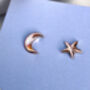 Solid Gold Handmade Moon And Star Studs, thumbnail 5 of 8