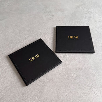 Personalised Postcode Leather Coaster – New Home Or Housewarming Gift, 4 of 11