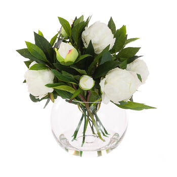 White Peonies In Globe Vase, 2 of 4