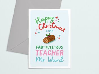 Personalised Fab Yule Ous Teacher Christmas Cracker Card, 3 of 5