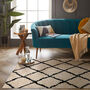 Braemar Argyle Cream And Black Cross Shaggy Rug, thumbnail 5 of 5