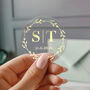 Custom Foil Stickers For Wedding Invitation Envelopes And Favours Floral Wreath Monogram, thumbnail 8 of 12