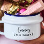 Sofa Snacks Personalised Enamel Snack Pot, thumbnail 2 of 5