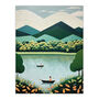 The Boating Lake Green Nature Geometric Wall Art Print, thumbnail 6 of 6