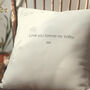 '40 And Fabulous' Personalised Birthday Cushion With Birth Flowers, thumbnail 3 of 5