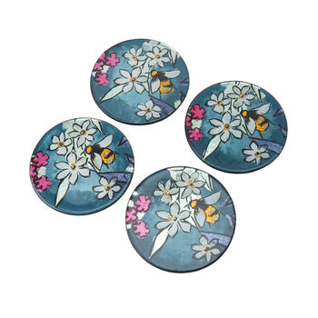 The Beekeeper S/Four Round Glass Coasters In Gift Box, 2 of 3