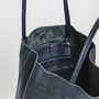Navy Soft Leather Tote Shopper, thumbnail 6 of 11