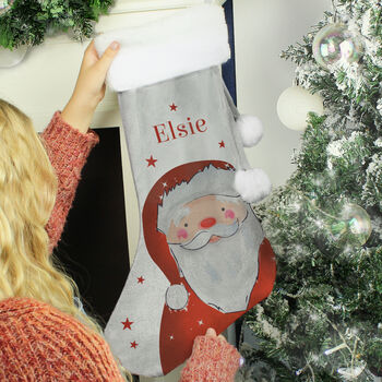 Personalised Christmas Stocking – Santa Or Reindeer Print, 3 of 5