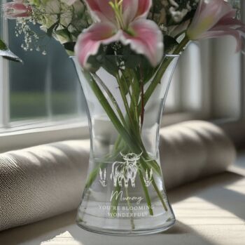 Personalised Highland Cow Vase, 2 of 3