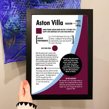 Personalised Print 50th Birthday Gift For Football Fans, 7 of 11