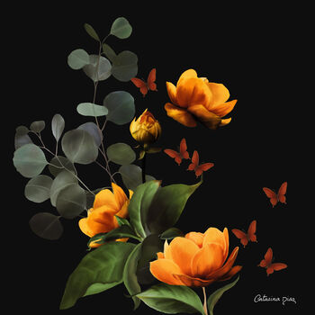 Catarina Diaz Faith Renewed – Ochre And Gold Floral Wall Art, Dutch Style, 2 of 5