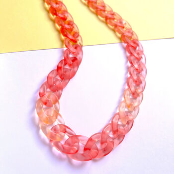 Chunky Terracotta Orange Acrylic Link Necklace, 7 of 7