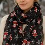 Santa Print Christmas Scarf, thumbnail 1 of 6