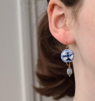 Blue Bird Delft Earrings, 2 of 7