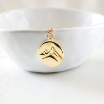 Gold Plated Mountain Pendant Necklace, 2 of 8