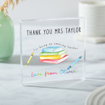 Personalised Teacher Acrylic Plaque Gift, 5 of 5
