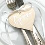 Wooden Heart Place Card Setting Personalised Favour, thumbnail 7 of 12