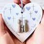 Christening Personalised Heart Pebble Decoration, thumbnail 1 of 2