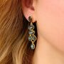 Labradorite Gemstone Dangly Drop Earrings, thumbnail 1 of 4