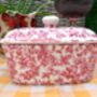 Lidded Butterdish In Pink Blossom Chintz Design, thumbnail 1 of 8