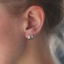 Minimalist Silver Earrings | Small Hammered Hoops, thumbnail 2 of 6