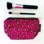 Makeup And Cosmetic Bag Gift Set Hot Pink Leopard Print, thumbnail 10 of 12