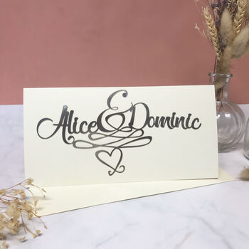 Personalised Entwined Names Wedding Card, 2 of 10