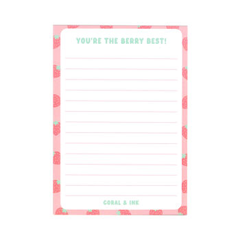 Cute Berry Lined A6 Memo Notepad, 3 of 3