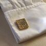 Square Pattern Gold Cufflinks Gift For Men 316 L Stainless Steel Vintage Accessory, thumbnail 4 of 6