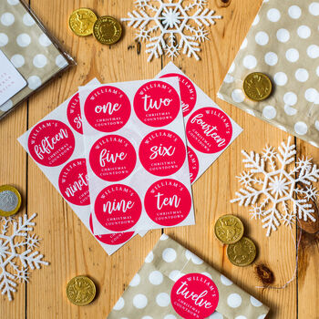 Personalised Advent Stickers And Bags, 5 of 7