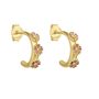 Gold Plated Sterling Silver Ornate Floral Hoop Earrings, thumbnail 2 of 4