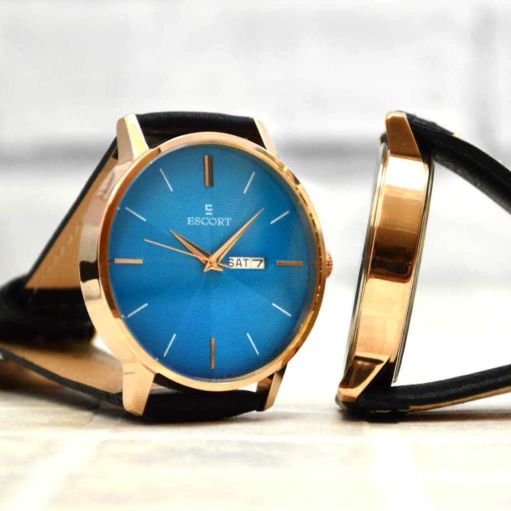 Personalised Men's Black And Blue Wrist Watch, 1 of 6