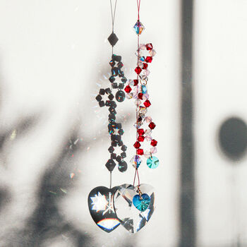 Crystal Heart Suncatcher, Twisted Reds, 5 of 6
