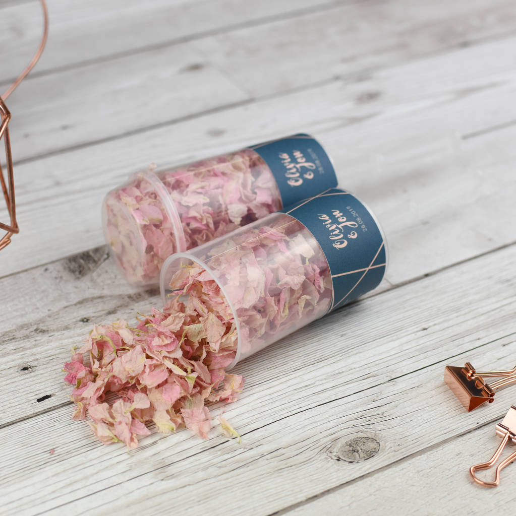 Geometric Personalised Wedding Confetti Pops By Shropshire Petals