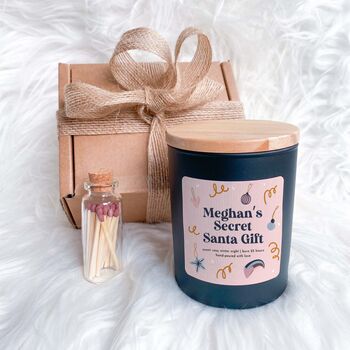 Funny Secret Santa Candle Gift Set Vegan Xmas Present, 2 of 5