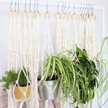 Handcrafted Natural Macramé Plant Hanger, 5 of 8