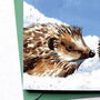 Christmas Hedge Hugs Hedgehog Animal Pun Card, thumbnail 2 of 4