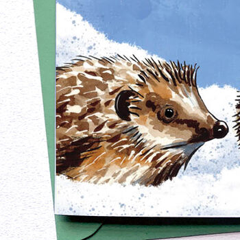 Christmas Hedge Hugs Hedgehog Animal Pun Card, 2 of 4
