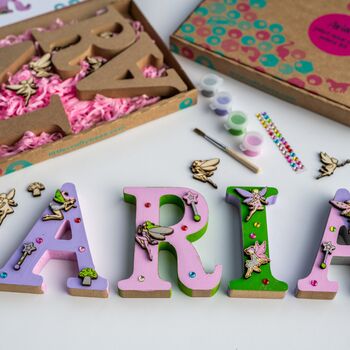 Personalised Paint Your Own Fairy Wooden Name, 2 of 7