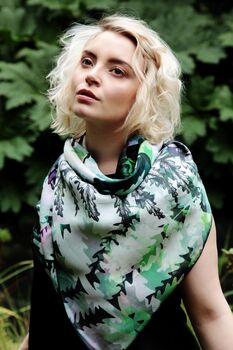 Fern Botanical Extra Large Silk Scarf, 2 of 5