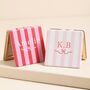 Personalised Name Stripe And Hearts Compact Mirror, thumbnail 1 of 5