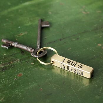 Personalised Gift, Bronze Bar Keyring Anniversary Birthday, 2 of 11