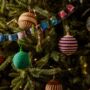 Purple Striped Christmas Baubles Pack Of Three, thumbnail 5 of 7