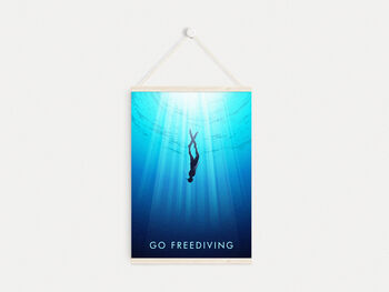 Go Freediving Travel Poster Art Print, 6 of 8