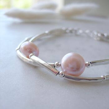 Freshwater Pearl And Sterling Silver Bracelet, 3 of 6
