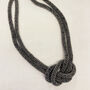 Fair Trade Handmade Glass Bead Knot Tube Necklace 55cm, thumbnail 7 of 10