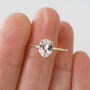 Sienna Solid 9ct Gold Oval White Sapphire Ring, thumbnail 5 of 10