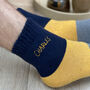 Men's Embroidered Colour Block Bed Socks, thumbnail 3 of 5